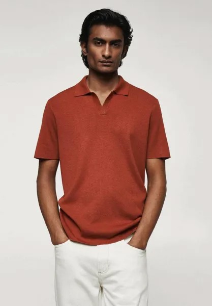 Рубашка-поло Lino Mango, цвет burnt orange
