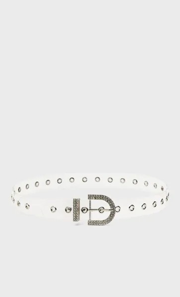 Stradivarius Прозрачный Ремень Со Стразами Серый 90