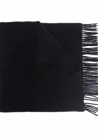 Moncler шарф с бахромой и нашивкой-логотипом