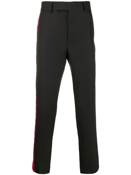 Haider Ackermann брюки с лампасами в шахматную клетку, черный