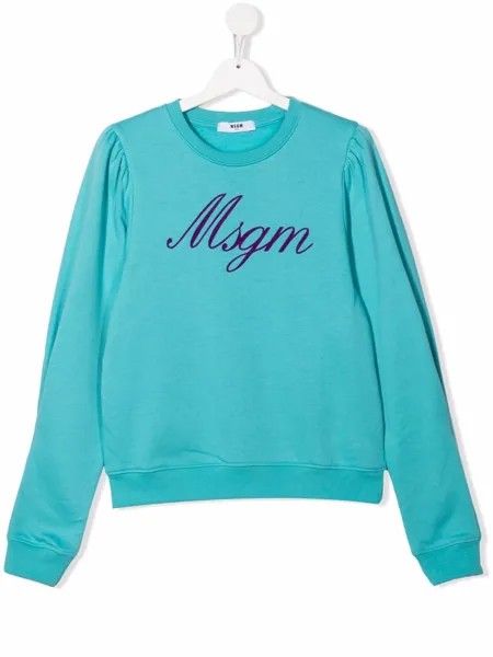 MSGM Kids толстовка с круглым вырезом и логотипом