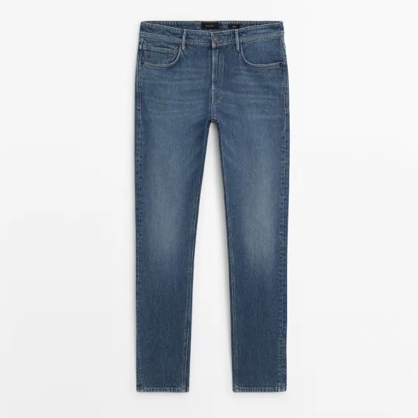 Джинсы Massimo Dutti Slim-fit Mid Stonewash, синий