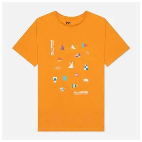 Футболка Helly Hansen, хлопок, размер L, оранжевый, желтый