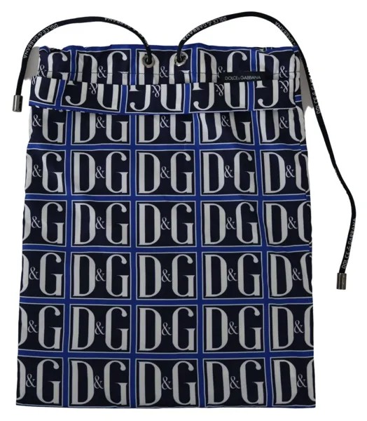 DOLCE - GABBANA Сумка-пылесборник Синяя сумка для обуви на шнурке с логотипом DG 31,5см x 25см