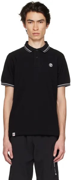 Черная футболка-поло с принтом AAPE by A Bathing Ape