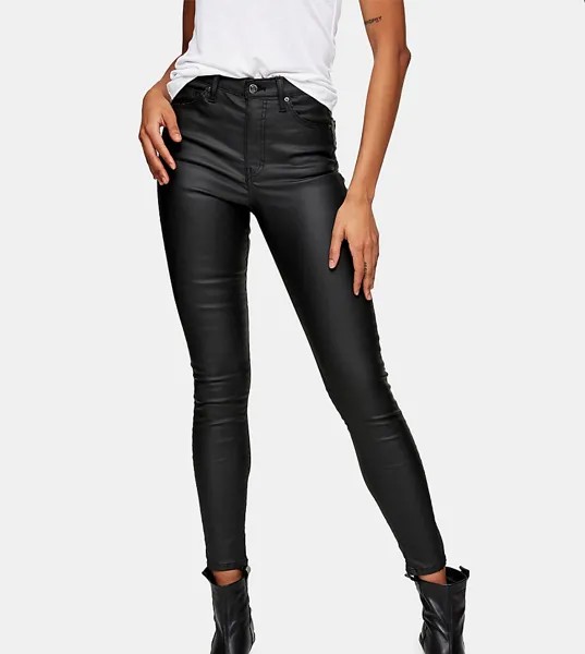 Черные джинсы с покрытием Topshop Petite Jamie-Черный цвет