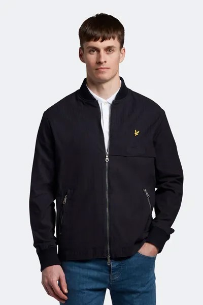 Синяя куртка-бомбер без подкладки Ridge Lyle & Scott, синий