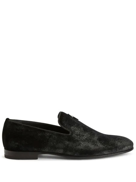 Giuseppe Zanotti бархатные лоферы, черный