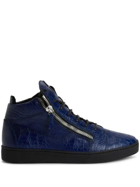 Giuseppe Zanotti кеды Kriss с тиснением под крокодила, синий