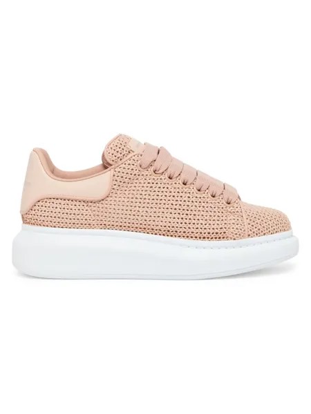 Негабаритные низкие кеды из рафии Alexander McQueen, золотой
