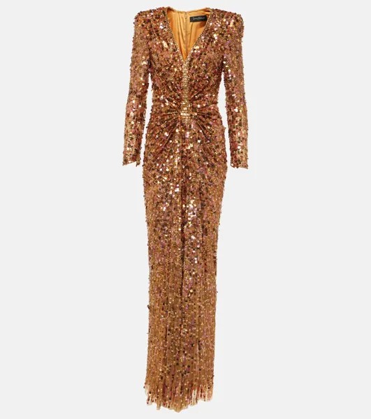 Украшенное платье Jenny Packham, оранжевый