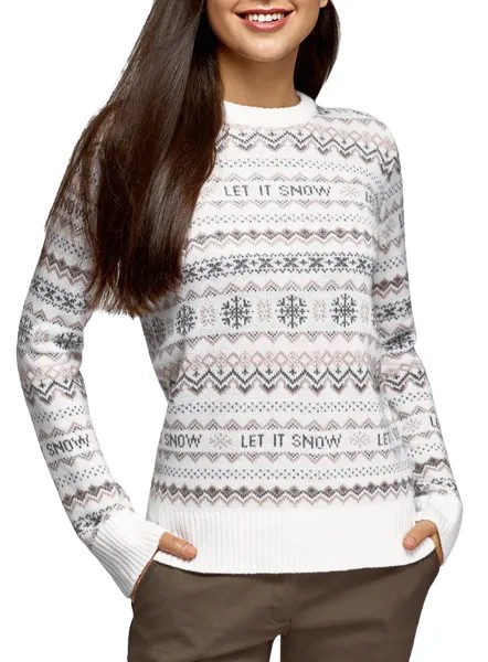 Джемпер женский oodji 63807307 белый 2XS