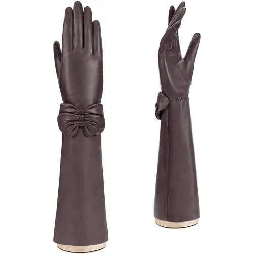 Перчатки ELEGANZZA, размер 6.5, коричневый, серый