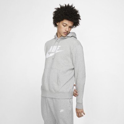 Худи Nike Sportswear Club Fleece, цвет Dark Grey Heather/Matte Silver/White