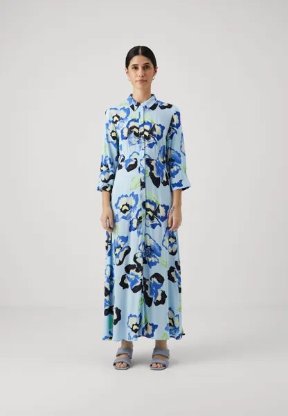 Длинное платье YASSAVANNA LONG SHIRT DRESS  Yas Petite, Светло-синий