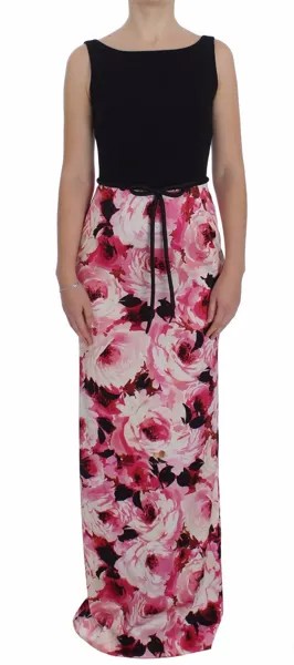 DOLCE - GABBANA Платье Длинное макси-футляр розового цвета с цветочным принтом IT42 /US8 / M Рекомендуемая розничная цена 3400 долларов США