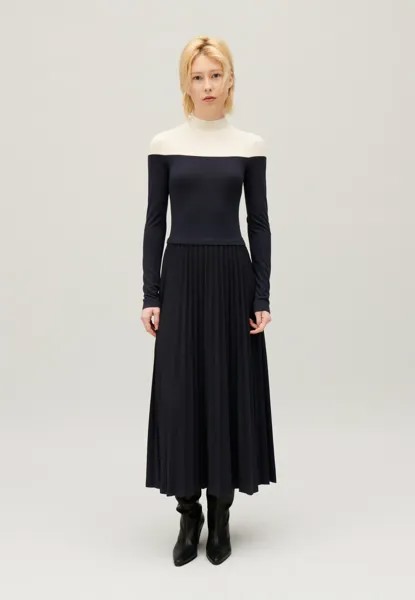 Платье из джерси Twist Longue Plissée Tricolore Claudie Pierlot, морское