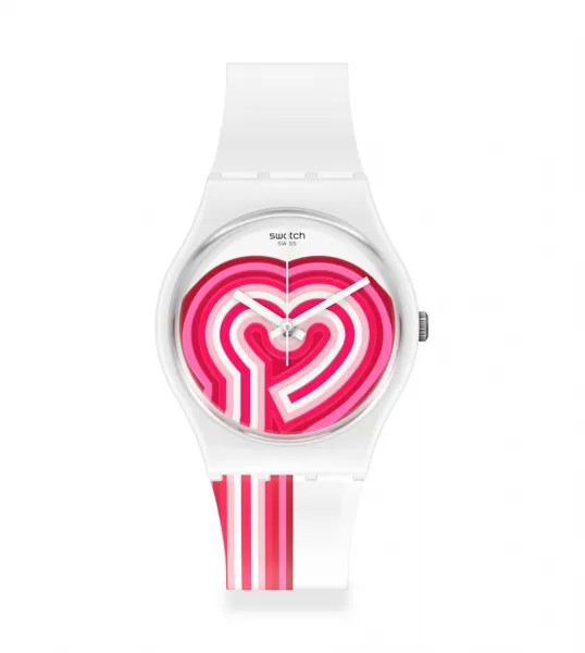 Наручные часы унисекс Swatch GW214 белые/розовые