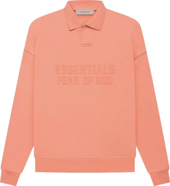 Лонгслив Fear of God Essentials Long-Sleeve Polo 'Coral', оранжевый