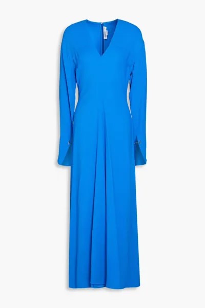 Плиссированное платье миди из крепа Victoria Beckham, ярко-голубой
