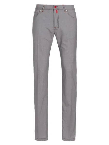 Шерстяные брюки с пятью карманами Kiton, серый