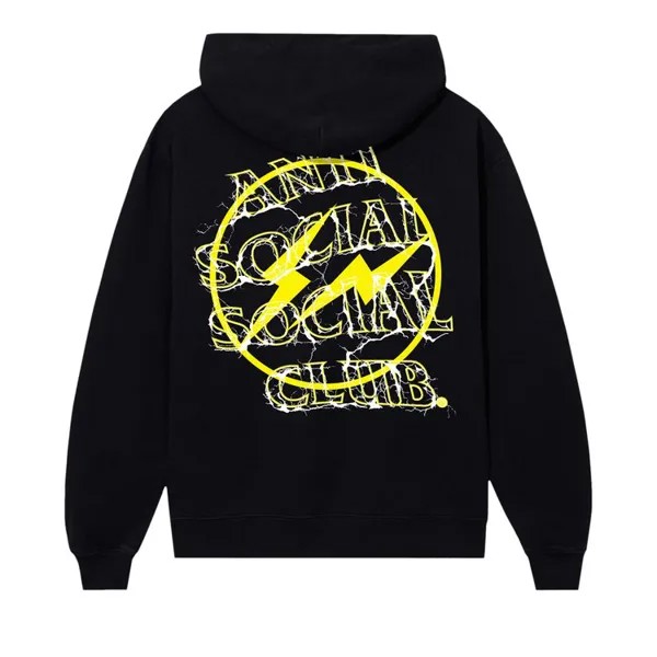 Худи Anti Social Social Club x Fragment Design Bolt 'Black/Yellow', черный