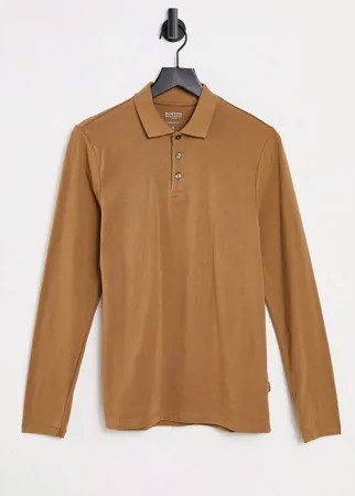 Облегающая футболка поло с длинными рукавами песочного цвета Burton-Светло-бежевый цвет