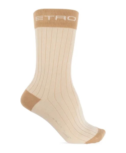 Хлопковые носки Etro, бежевый