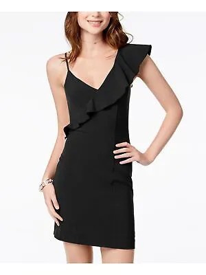 Женское черное мини-облегающее коктейльное платье XOXO без рукавов для юниоров, размер: XL