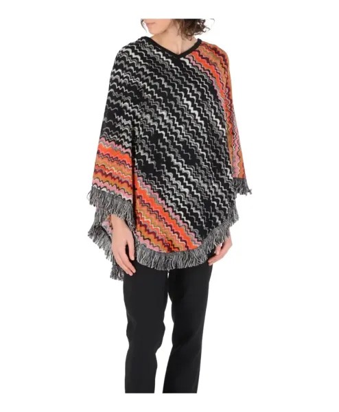 Пончо из смесовой шерсти Missoni, мультиколор