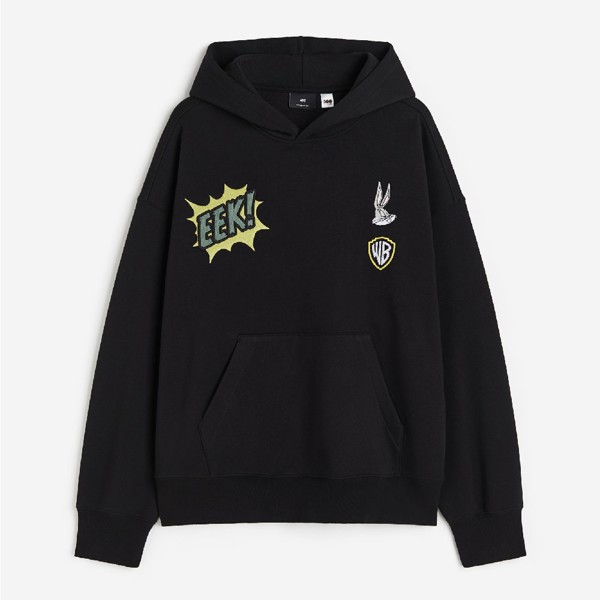 Толстовка H&M Oversized Fit Looney Tunes, черный