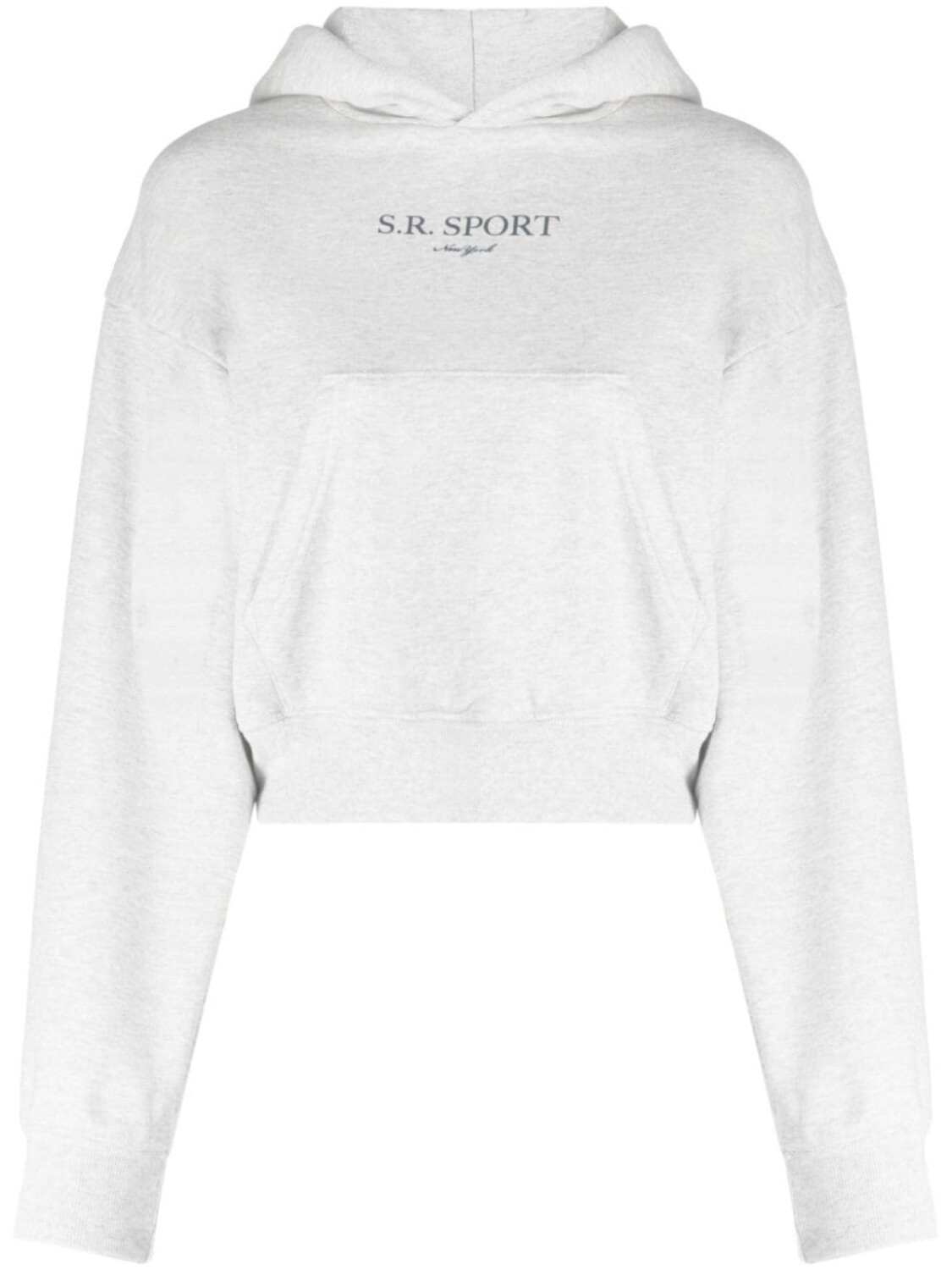 Sporty & Rich меланжевое худи с надписью, серый