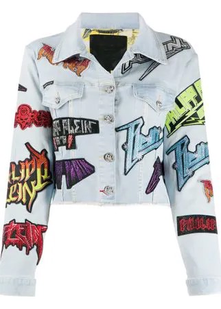 Philipp Plein джинсовая куртка с нашивкой-логотипом