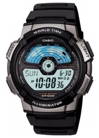 Наручные часы CASIO Collection AE-1100W-1A, черный, серебряный