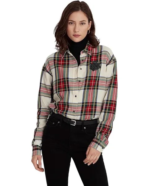 Рубашка LAUREN Ralph Lauren Bullion Checked Plaid Twill, цвет Red/Cream Multi