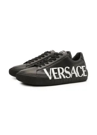 Кожаные кеды Greca Versace