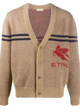 ETRO кардиган с V-образным вырезом и логотипом