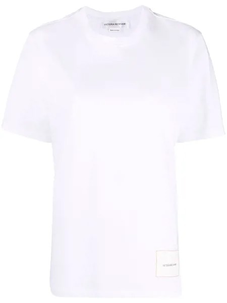 Victoria Beckham футболка с нашивкой-логотипом