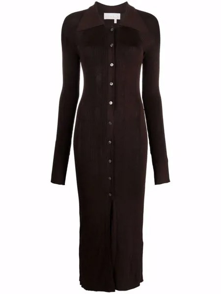 REMAIN ribbed-knit pointed collar dress