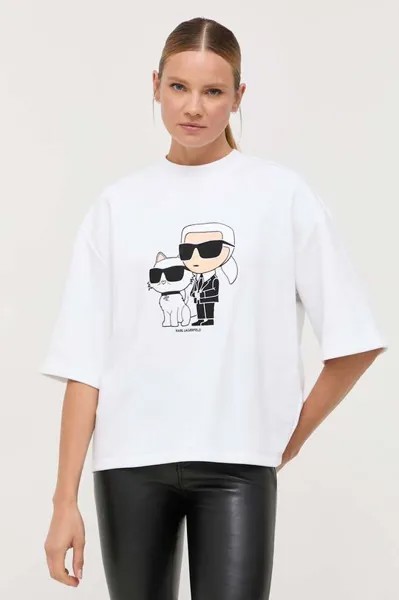 Толстовка Карла Лагерфельда Karl Lagerfeld, белый