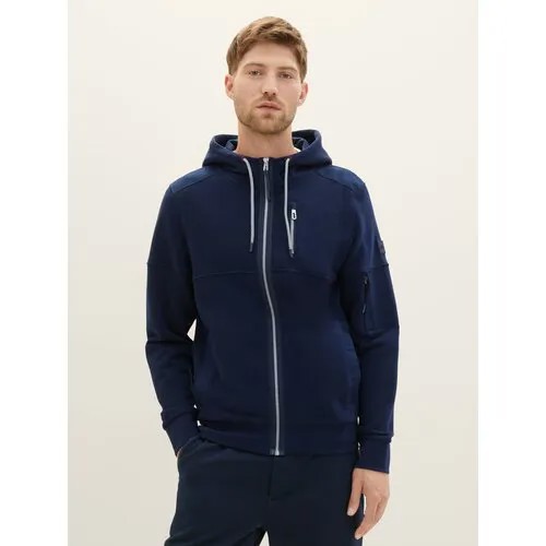 Олимпийка Tom Tailor, силуэт свободный, средней длины, размер XXXL, синий