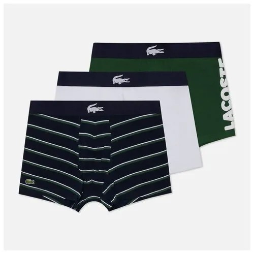 Комплект трусов боксеры LACOSTE, средняя посадка, плоские швы, размер S, мультиколор, 3 шт.