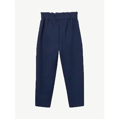 Школьные брюки дудочки Bell Bimbo демисезонные, классический стиль, пояс на резинке, карманы, размер 110, синий