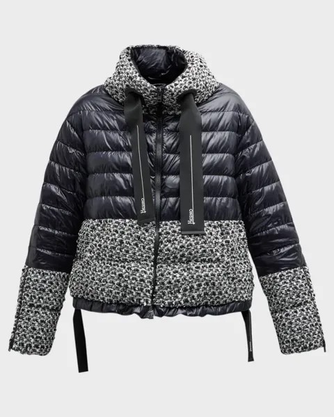 Куртка-пуховик из смешанной техники из букле Herno