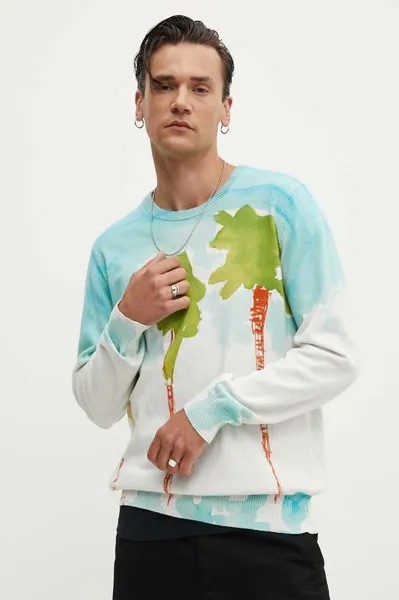 Хлопковый свитер AIKE Desigual, синий