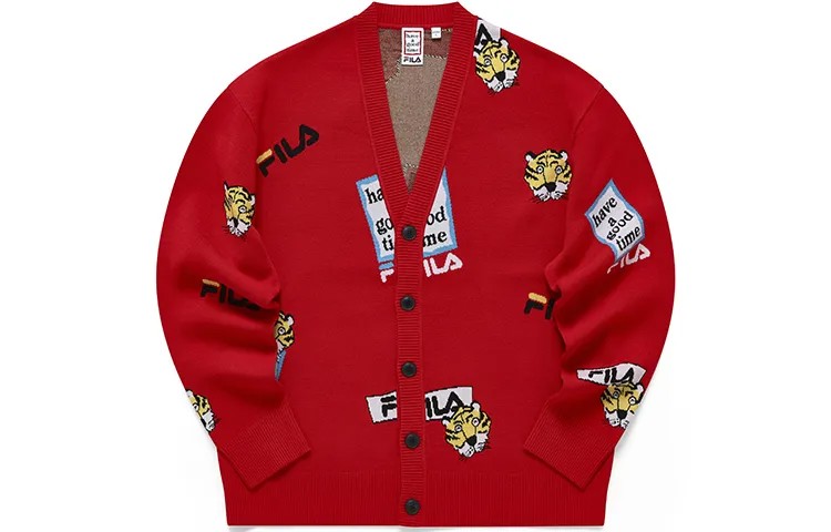 Совместная коллекция Year Of The Tiger, свитер унисекс, легендарный красный Fila, цвет Legend Red