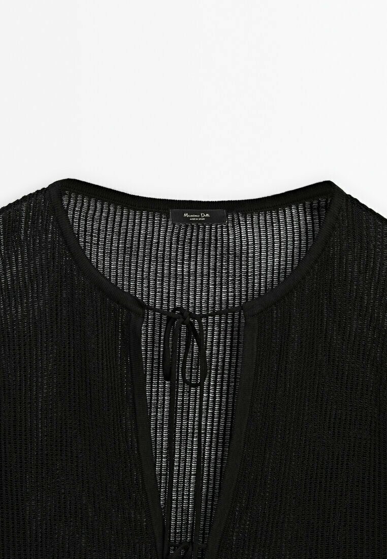 Платье-джемпер SEMITRANSPARENT WITH BOWS Massimo Dutti, черный