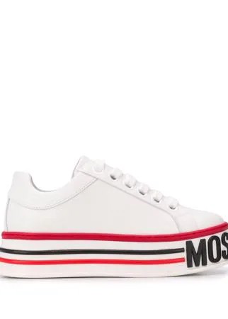 Moschino кроссовки в полоску на шнуровке