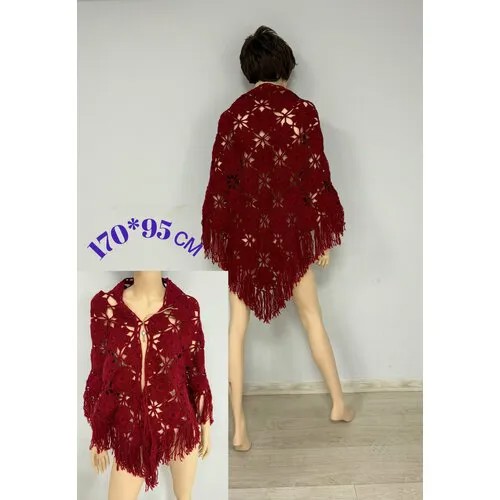 Шаль ,170х95 см, бордовый