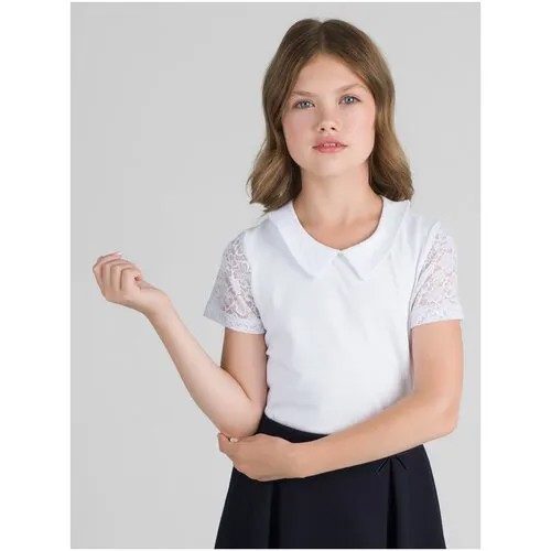 Школьная блуза Sherysheff, размер 158, белый